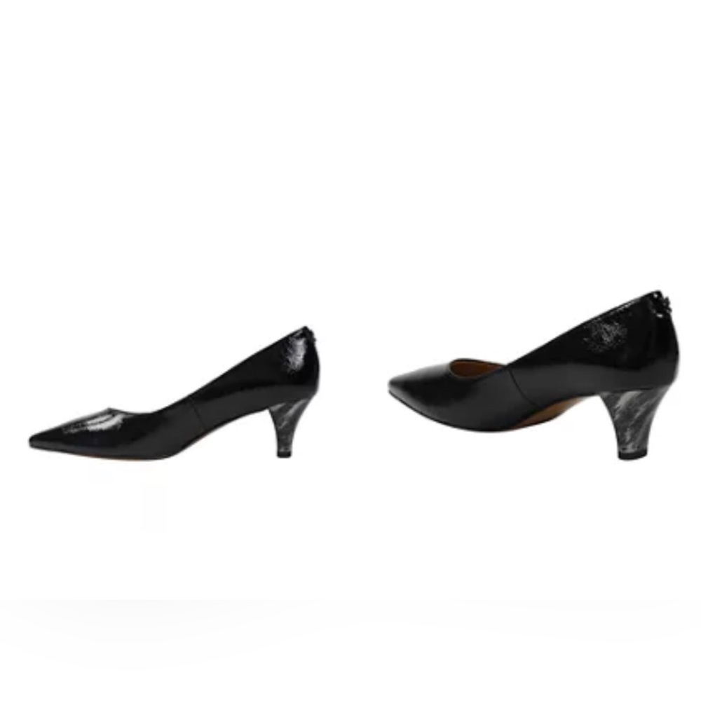 Women’s Dress Shoes Size 7.5 Black ASILAH Crinkle Patent J.RENEE Pumps AUTHENTIC - Picture 8 of 9